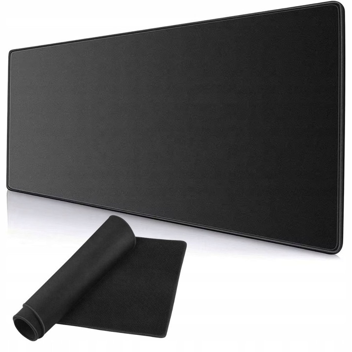 Mouse pad gaming XL 80x30 cm pentru tastatura si mouse, covoras birou antiderapant, suprafata rezistenta la lichide, desk mat pentru gaming, birou si lucru, negru