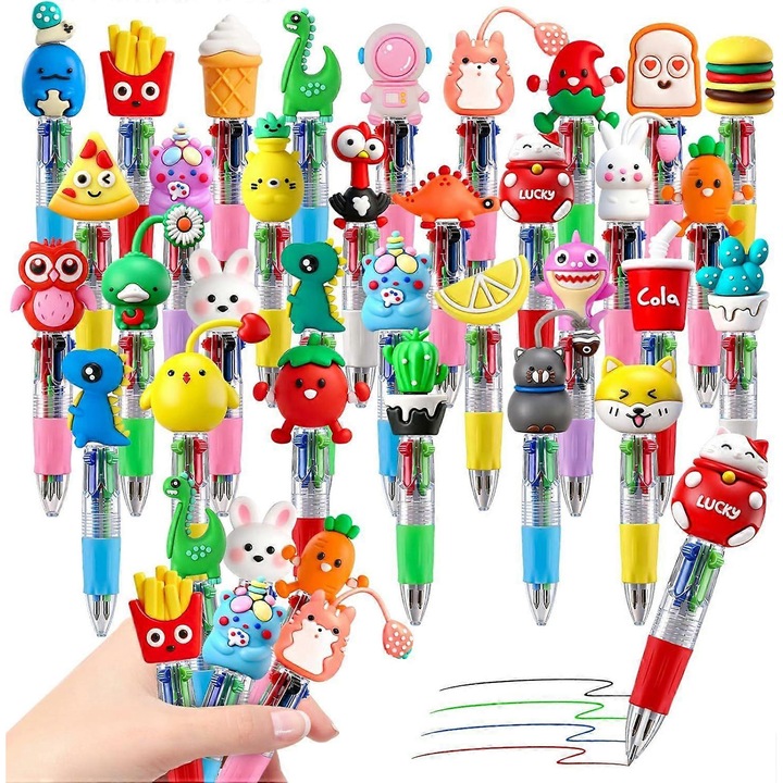Set 32 pixuri mini multicolor 4 in 1, modele diverse, pentru copii 3-10 ani