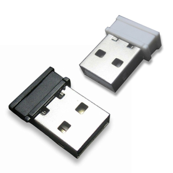 Vevő USB 2.4 GHz CJ-OB1-K0204-20260617-965, vezeték nélküli adapter egérhez és billentyűzethez, fekete/fehér, 1.7 x 1.2 cm