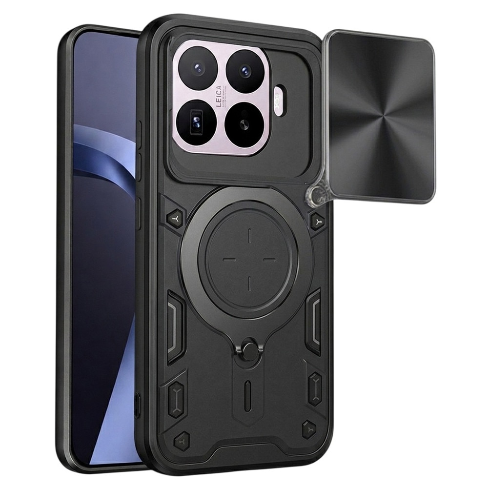 Husa pentru Xiaomi 17T Pro cu protectie pentru camera si suport magnetic integrat Ring Shockproof, negru