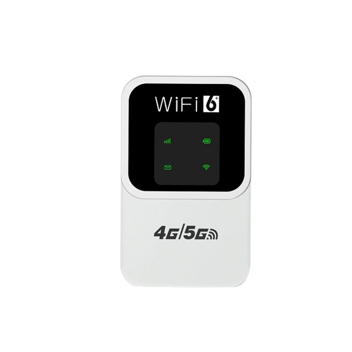 Router wifi mobil 4G SIM foglalattal, 150Mbps vezeték nélküli sebesség, hordozható hotspot, VPN és tűzfal támogatás, fehér, 1 darab