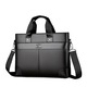 Servieta/Geanta business din piele ecologica (PU) cu compartiment pentru laptop, curea de umar reglabila, buzunare multiple, Negru, 35 x 7 x 26 cm