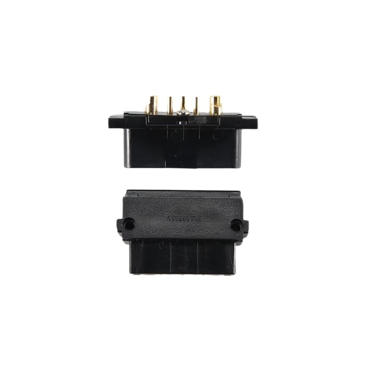 Conector descarcare baterie/mufa alimentare pentru Hailong, 5 pini, masculin si feminin, plastic si metal, negru/auriu, 1 pereche