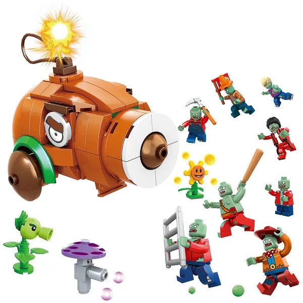 Set constructie 8-in-1 Plante vs. Zombi, jucarie de construit din