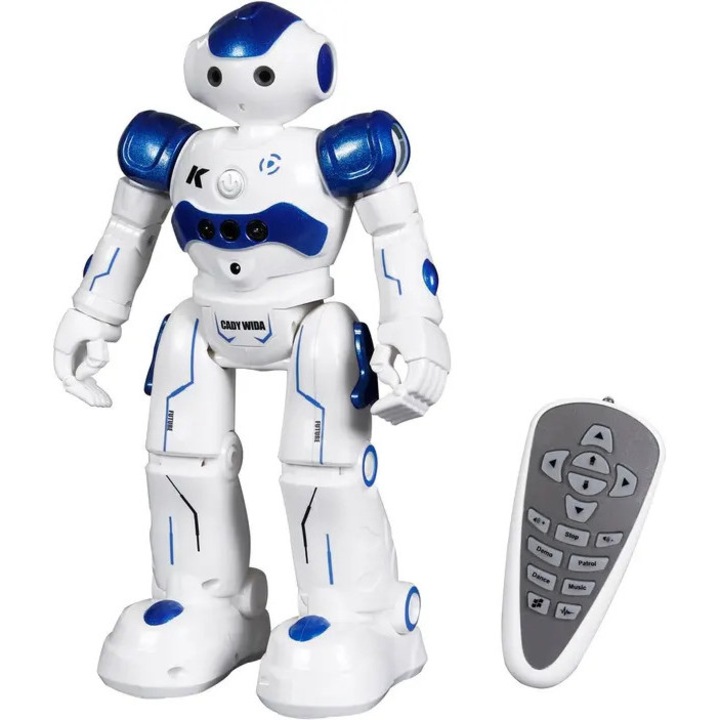 Robot programabil interactiv, gesturi si app, muzica si dans, incarcare USB, 20x15x10cm