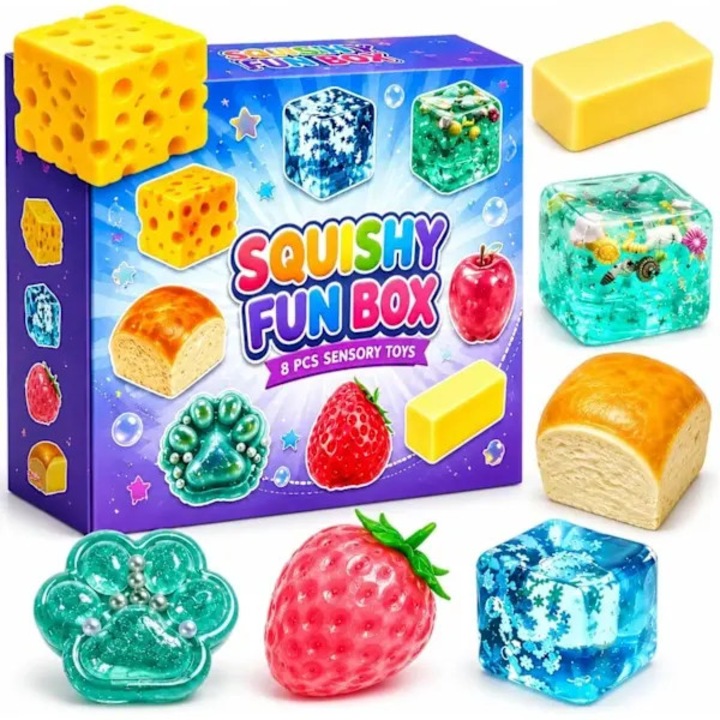 Set 8 jucarii antistres moi multicolor