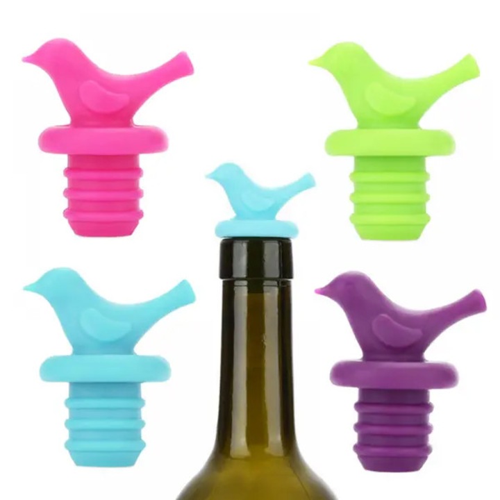 Set 4 dopuri sticla vin silicon, reutilizabile, 3.2x5cm
