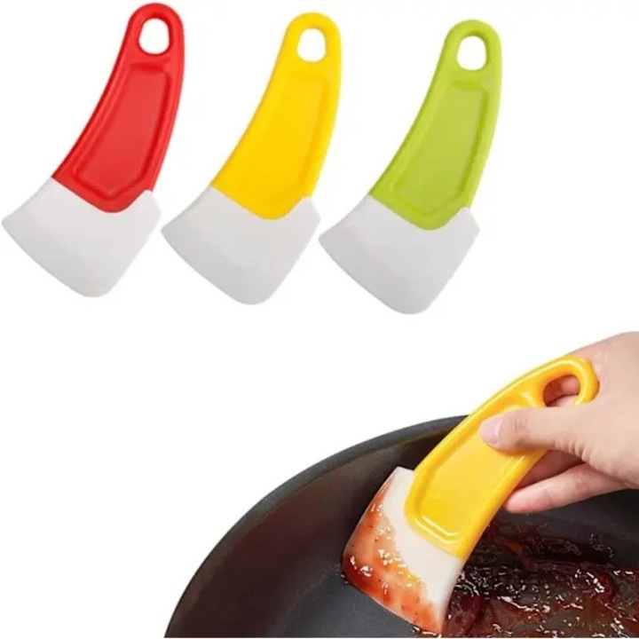 Set 3 bucati, Spatule racleta din silicon pentru gatit, rezistente la caldura, lavabile in masina de spalat, antiaderente, multicolor