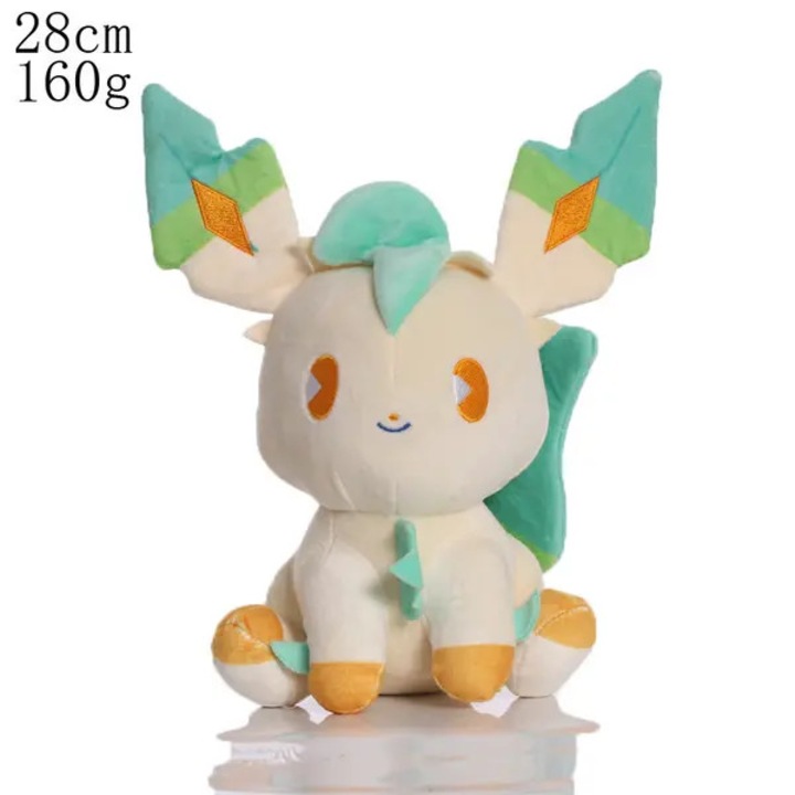 Plüss Leafeon Pokemon chibi, puha, PP töltettel, strapabíró varrással, biztonságos gyerekeknek, Többszínű, 20 cm
