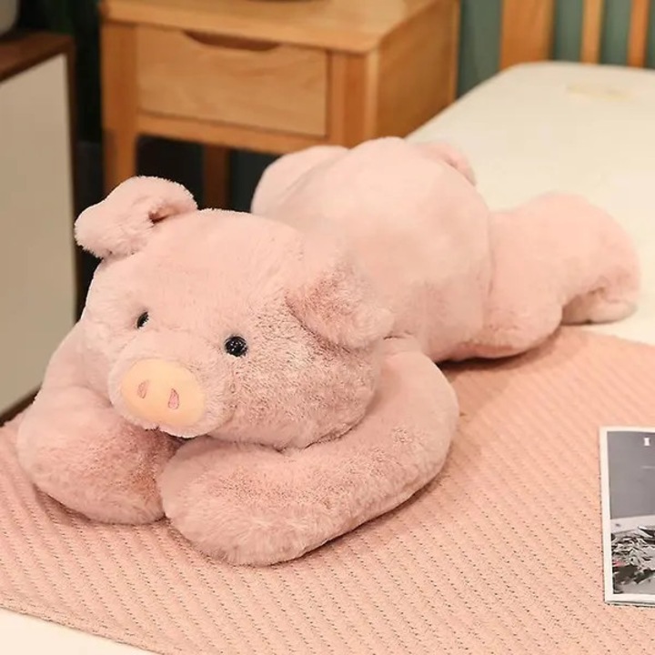 Plüss játék, súlyozott rózsaszín malac, stresszoldó plüss párna, PP pamuttal töltve, puha és ölelhető, Rózsaszín, 30 cm