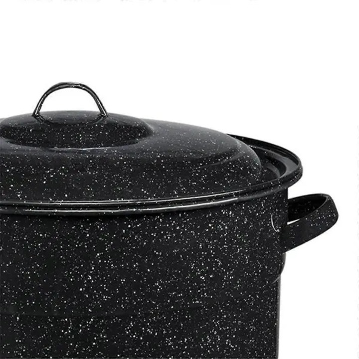 Sterilizator pentru conserve / oala pentru baie de apa, din otel inoxidabil, cu suport pentru borcane (2 x cosulete), argintiu, 20,4 L