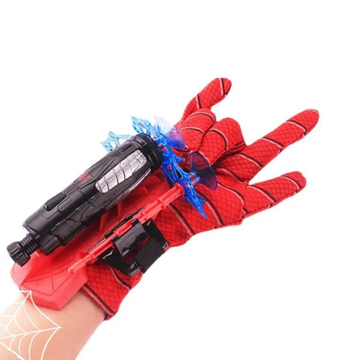 Manusa cosplay din textile cu lansator de discuri Spider-Man, rosu, pentru copii