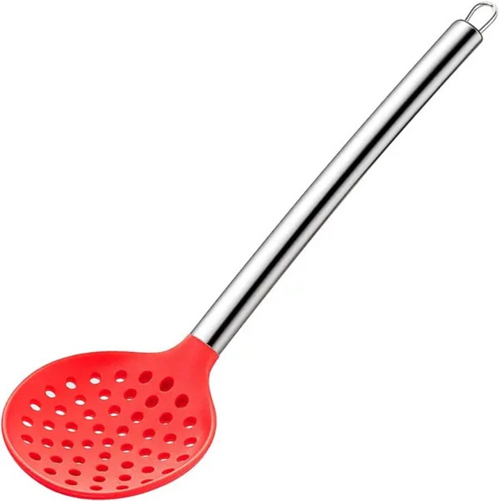 Spatula silicon si otel inoxidabil, rezistenta la caldura, maner rece, negru