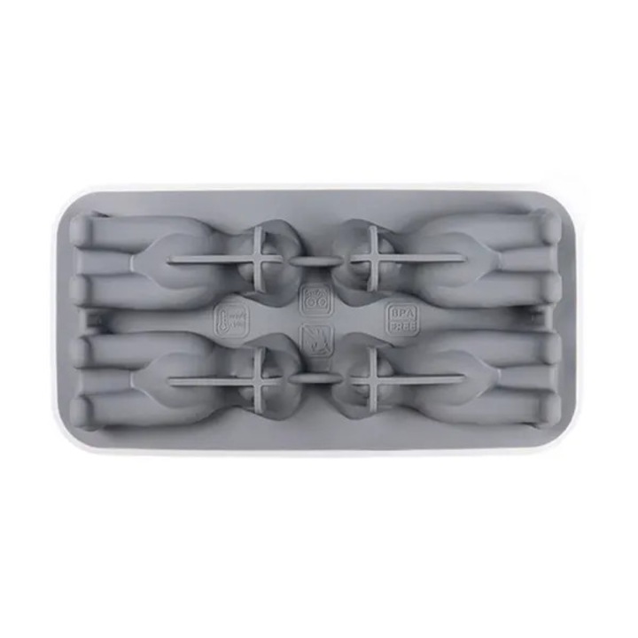 Forma cuburi de gheata caine, silicon, gri, 18.6x9.5x5.2cm