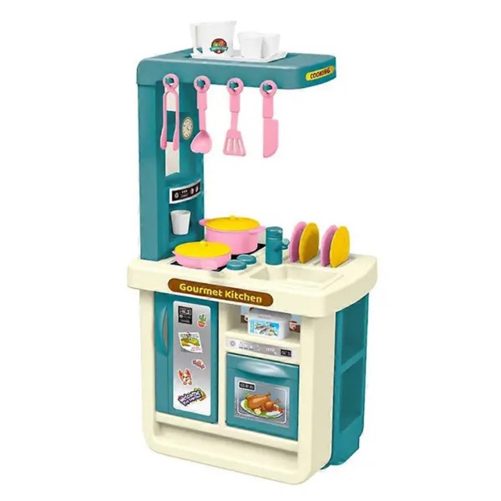 Set jucarii bucatarie copii mini, plastic, albastru, 14x9.5x27.5cm