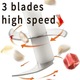 Tocator electric mini/mini chopper multifunctional, USB reincarcabil, pentru usturoi si legume, din plastic PP si POM, Bej/Alb, 1 buc