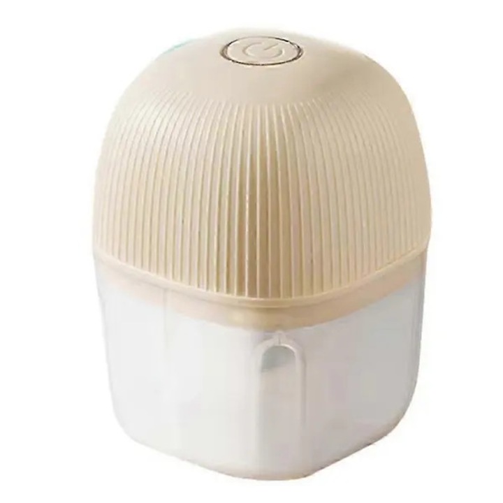 Tocator electric mini/mini chopper multifunctional, USB reincarcabil, pentru usturoi si legume, din plastic PP si POM, Bej/Alb, 1 buc