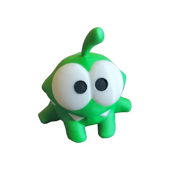 Om Nom Cut the Rope figura, 3D nyomtatott miniatűr játék PLA+ biológiailag lebomló anyagból, zöld, 1 db, 6,35 cm