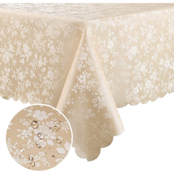 Fata de masa lavabila, servetel de masa, fata de masa dreptunghiulara cu efect de lotus, impermeabila, rezistenta la pete, usor de curatat