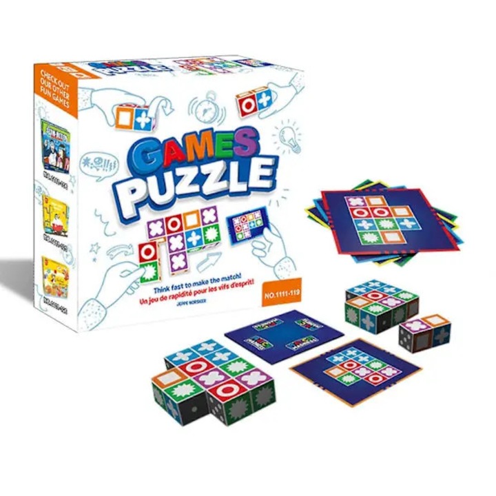 Joc puzzle set blocuri colorate 21x21x6cm