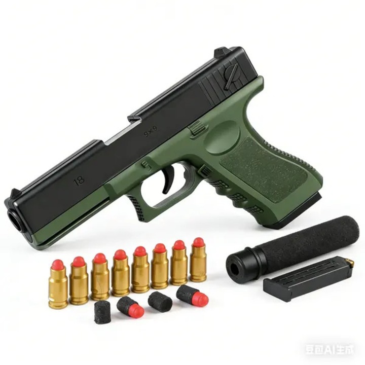 Pistol de jucarie, spuma moale, Plastic
