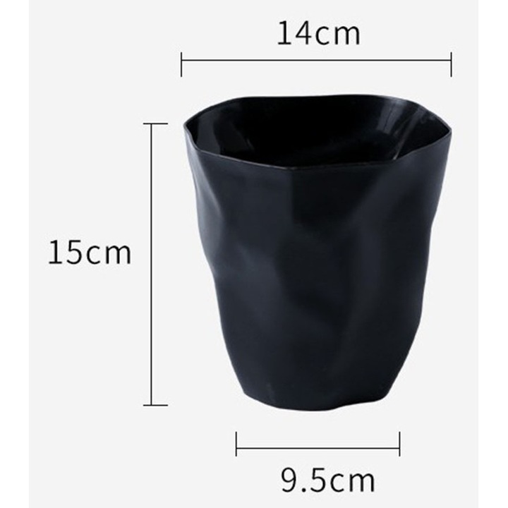 Cos gunoi plastic, design neregulat, 14x9.5x15cm
