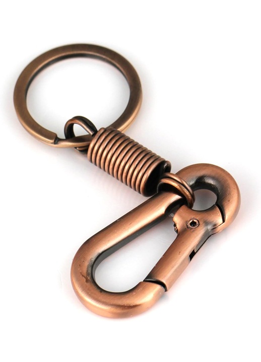 Króm fém karabiner kulcstartó, 3D minimalista stílus, 6x2cm