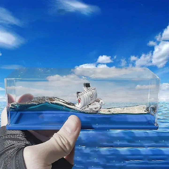 Модел круизен кораб One Piece Going Merry, плаващ, декорация за бюро, 20x10x15cm