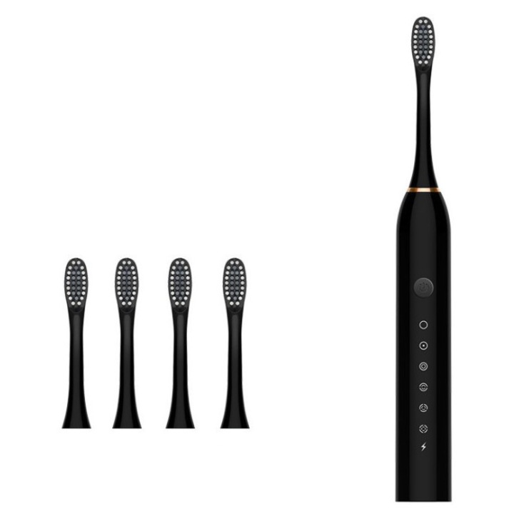Periuta de dinti electrica cu 8 capete de periuta, periuta de albire cu 6 moduri de curatare si cronometru inteligent, periuta de dinti puternica si impermeabila IPX7 pentru adulti (roz)