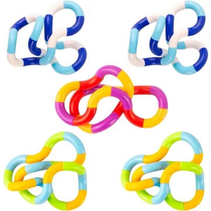 Set 5 bucati, jucarie fidget anti-stres tip sarpe rasucitor, rotativa, detasabila, multicolor