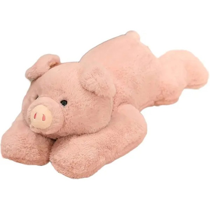 Plüss játék, malac párna, extra puha, súlyozott töltettel a szorongás csökkentésére, Rózsaszín, 50 cm