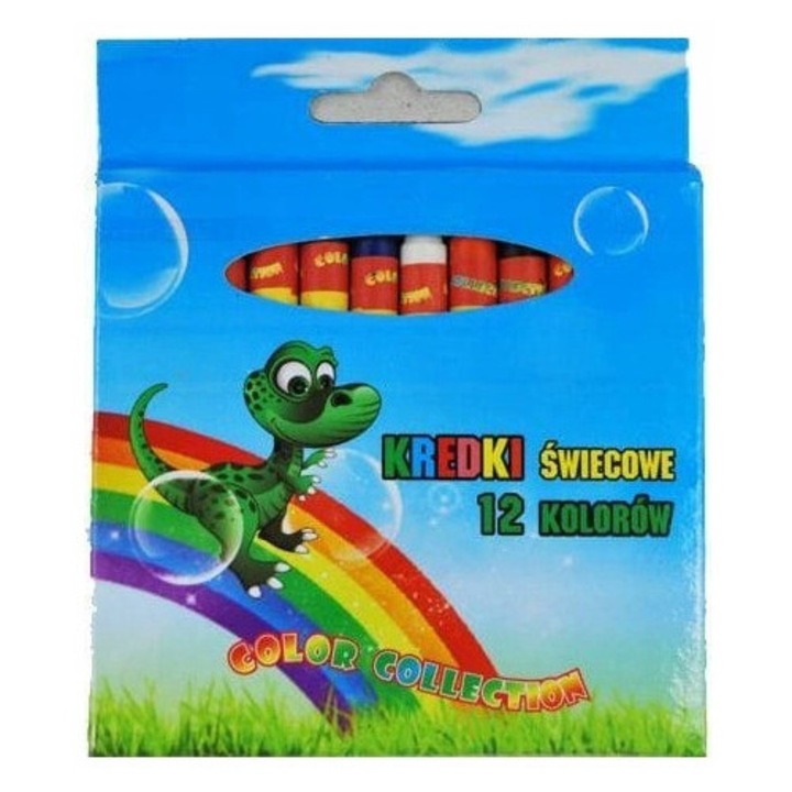 OK Office zsírkréták, 12 színű készlet, kerek, tartós, többszínű