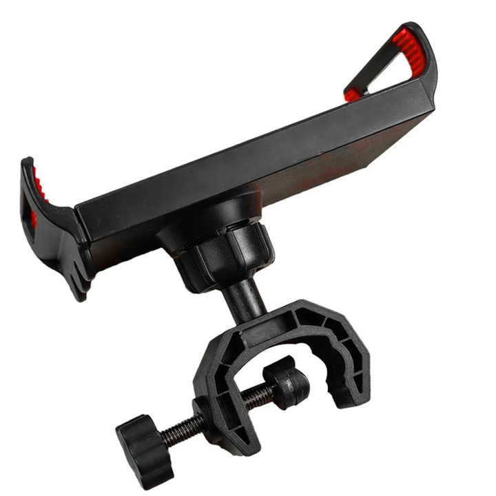 Univerzális mikrofontartó, állítható, tabletekhez és telefonokhoz 12-18cm, fekete, 20mm