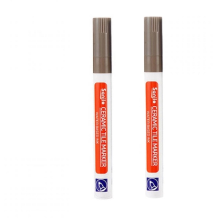 Marker pentru rosturi, creion pentru chit ceramic, varf fin 0.5-1mm, cerneala rezistenta la apa si mucegai, uscare rapida, non-toxic, aderent universal pentru faianta, gri, 1 buc