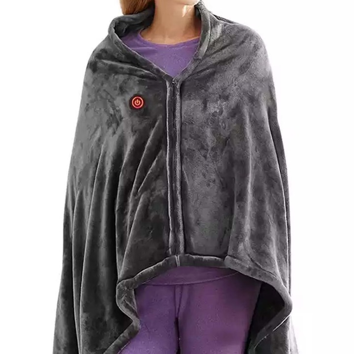 Patura electrica portabila USB, multifunctionala, fleece