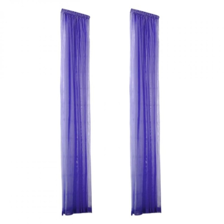 Színes voile függönyszett 200x80cm, lyukak nélkül, mosható, fehér szürke