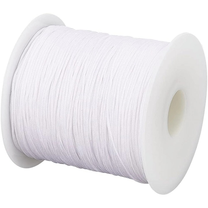 Fehér nylon zsinór 0.8mm 100m ékszerekhez és kínai csomókhoz
