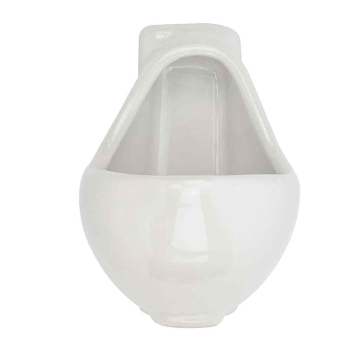 2 darabos szett, kerámia shot poharak (shotok) vicces piszoár formájú dizájnnal, strapabíró, mosogatógépben mosható, fehér, 2 x 40ml