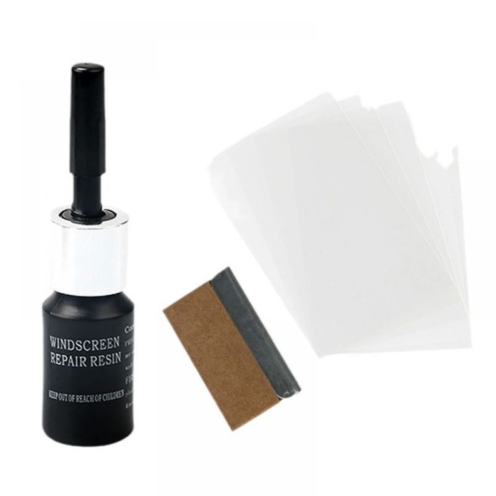Kit reparatie parbriz, rasina UV, injectoare, transparent, 20x10x2cm