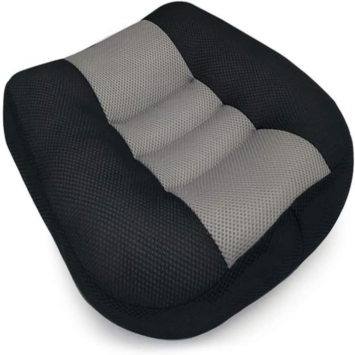 Autós ülésmagasító párna, ergonomikus, légáteresztő anyagból PP töltettel, csúszásmentes, 12 cm-rel növeli a látómezőt, szürke, 40x40x12 cm, 1 db