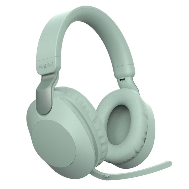 Vezeték nélküli fejhallgató/headset, Bluetooth 5.3, HiFi sztereó 40 mm-es hangszórókkal, aktív zajszűrés (ANC), összecsukható, iPhone/Android kompatibilis, mentazöld, 1 db