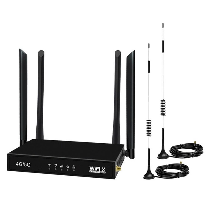 Router wireless 4G 5G LTE cu slot SIM si antene exterioare, viteza 300mbps, acoperire 200m