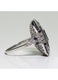 Inel argint 925 Art Deco, safir, albastru/argintiu