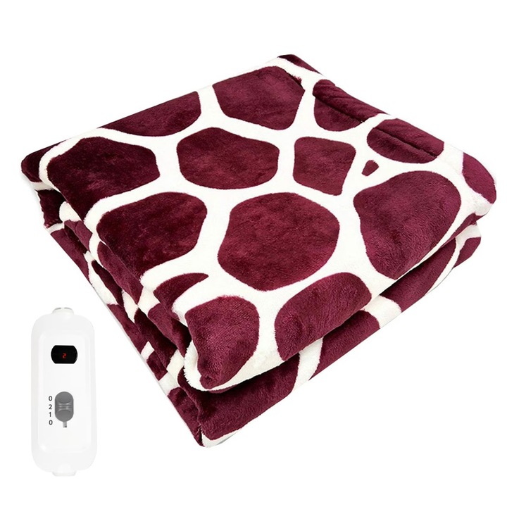 Patura electrica incalzitoare flanel moale, 120x150cm