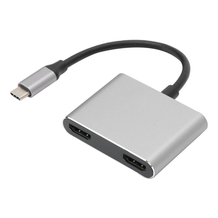 USB C adapter 2 HDMI USB 3.0 PD 60W alumínium hordozható