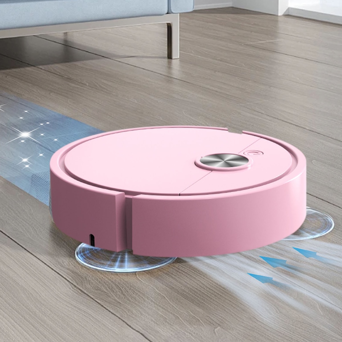 Robot aspirator 3-in-1, robot de curatenie cu control Wi-Fi prin aplicatie, programare si incarcare automata, functie mop, pentru par de animale, pentru toate tipurile de pardoseli, Roz, 1 buc