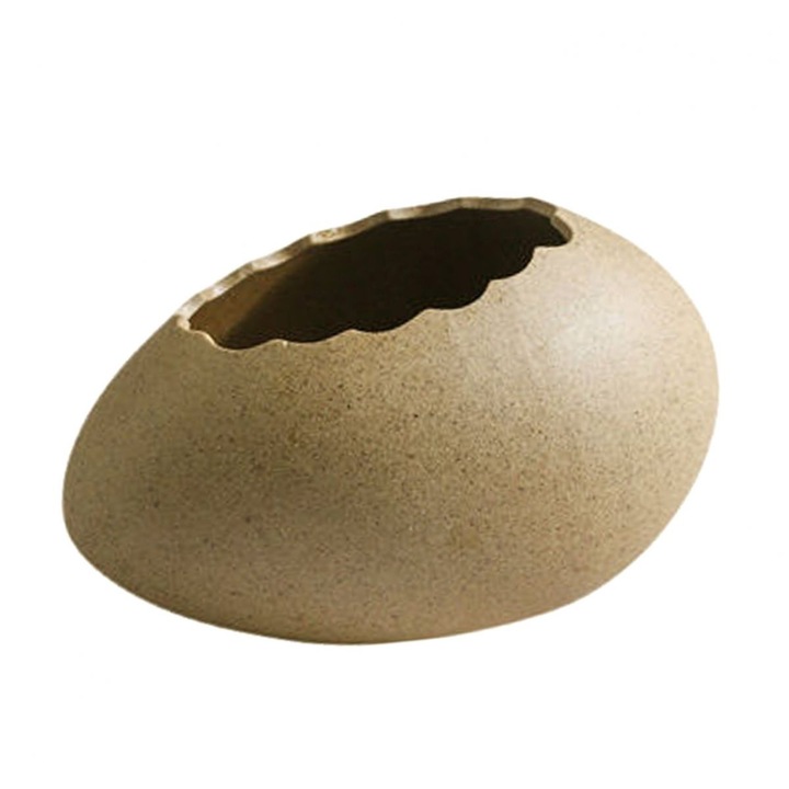 Bol ceramic oua, model unic, sigur, alb, 15x10cm