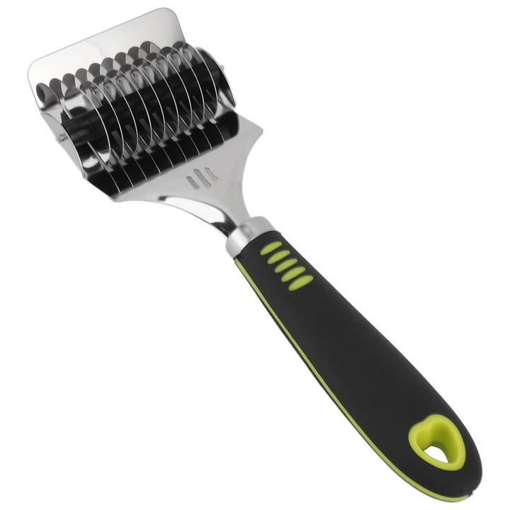 Rulou taietor paste, taietor spaghete din otel inoxidabil, cu maner antiderapant, negru/verde, 1 buc