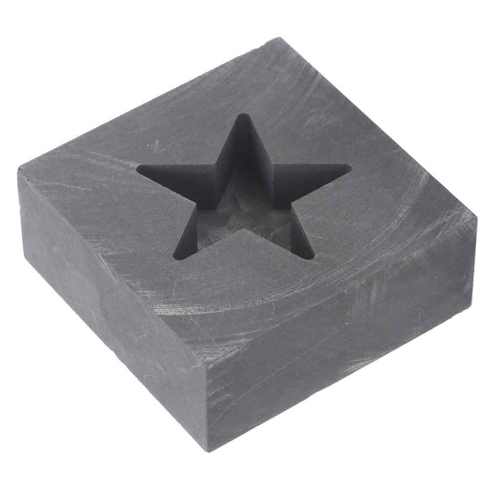Matrita turnare stea cu cinci colturi pentru metale pretioase, grafit, rezistenta, 15x15cm