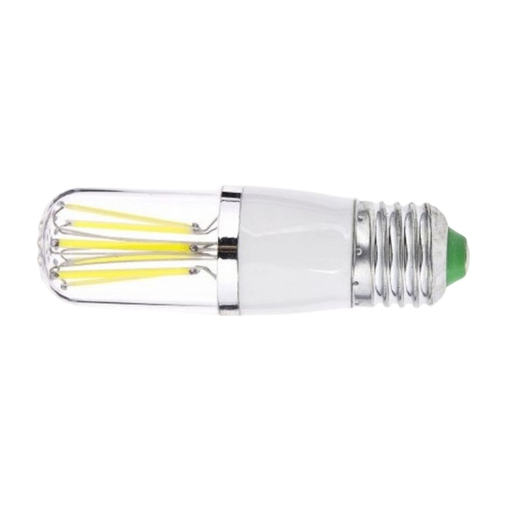 Bec LED filament E14 pentru candelabru (lustra), Vintage, 6W, 12V, economisitor de energie, transparent, alb cald, 1 buc